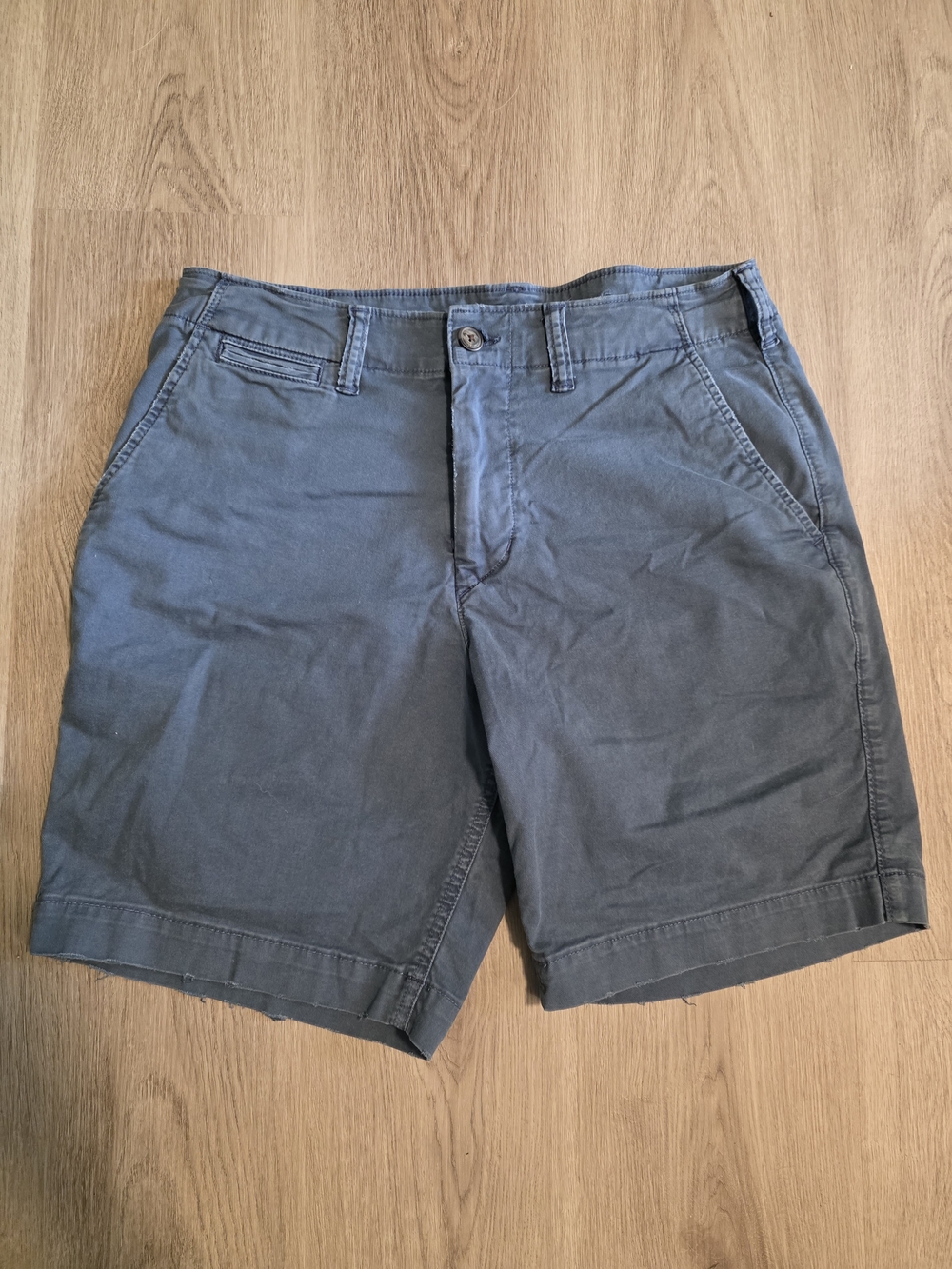 American Eagle Outfitters Men's Flat Front Chino Shorts — Gray Blue